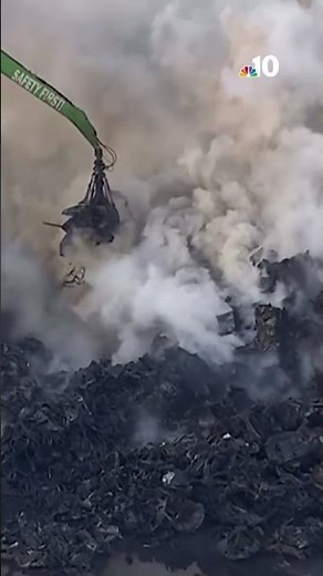 Firefighters responded to a large fire at an EMR recycling facility early Friday in Camden, NJ.