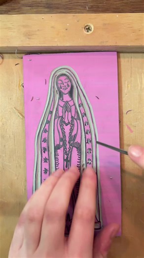 Exploring Virgin Mary in Linocut Art