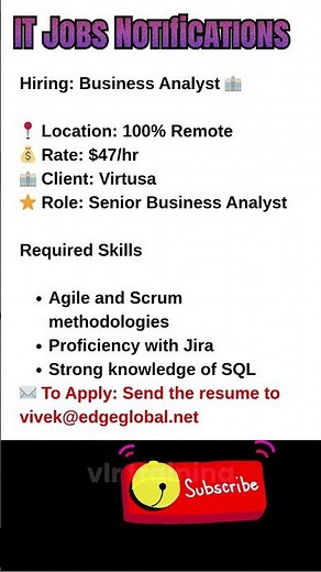 Senior Business Analyst Job Remote Oct 14, 2025
