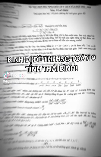 Đề thi HSG Toán 9 Tỉnh Thái Bình 2025