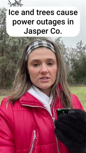 Ice and falling trees caused power outages in some Southeast Texas areas. A video caught the moment a fallen tree branch sparked an explosion on a power line in Jasper County. | 12NewsNow