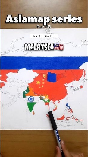 Malaysia🇲🇾 | Asia Map Drawing Series Part 18😀| NR Art Studio
