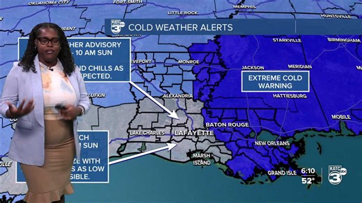 KATC weather forecast 6pm 01-30-26