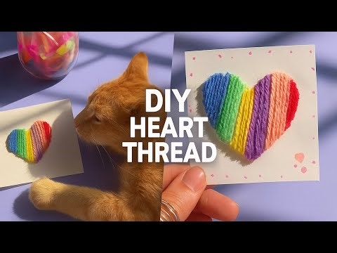 How to Make a Thread Heart Card | Simple Craft Idea ✨