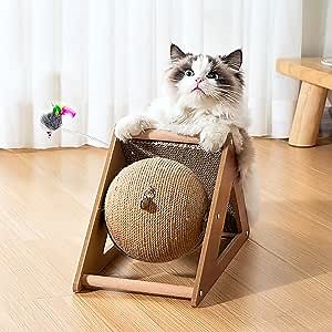 Amazon.com: Cat Scratchers for Indoor Cats, Cat Scratching Ball On Stand, Sisal Orb Scratcher for Cats, Cat Scratching Post (Scratching Pad with Ball) : Pet Supplies
