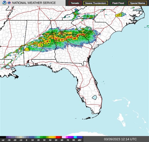 Sunday morning coming down. Storms continue. Tornado Watch up. www.spaghettimodels.com | Mike's Weather Page