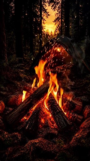 Stay Here Tonight 🔥 Cozy Forest Campfire Ambience for Deep Sleep #asmr #relax #aesthetic #healing