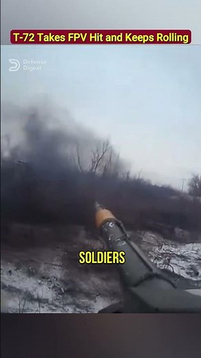 T-72 Tank Takes FPV Hit and Keeps Rolling!