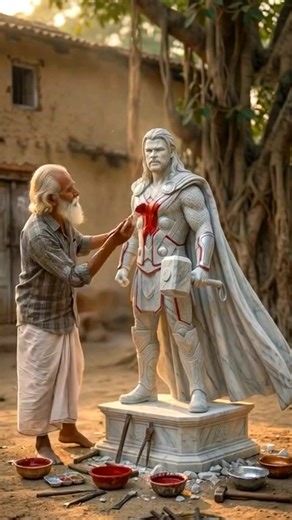 Indian Sculptor Carving Epic Thor Statue from Marble#thor