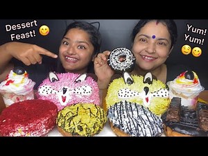 DESSERT FEAST! 🧁🍰 STRAWBERRY CAKE, PINEAPPLE CAKE, MIX FRUIT CAKE, DONUTS 🍩 | FOOD EATING VIDEOS