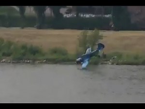 Air disaster Yakovlev Yak-52 crash in Vistula river, near Plock Poland