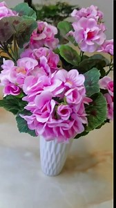 FERIAL 2 Pcs Purple Pink Geranium Artificial Flowers Geranium Bush Faux Geraniums Silk Flowers Outdoor Plant Bush Pink Geraniums for Floral Home Decor Indoor Garden Patio Grave Cemetary Vase…