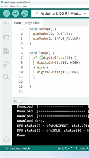 Why does the LED turn off when I press the button? Buttons, Arduino and pull-up #arduino #electro...