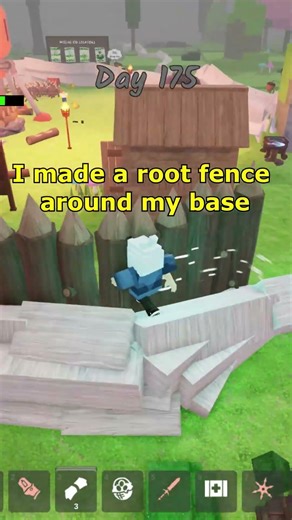 I made a root fence around my base 7