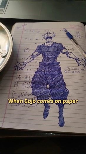 when Gojo comes on paper #gojo #jujutsukaisen #anime #drawing