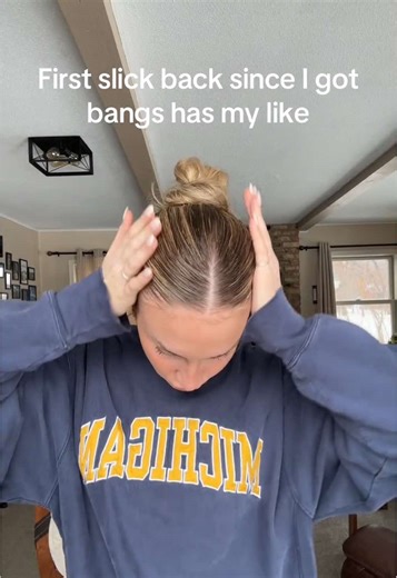 College Hair Transformation: First Slick Back with Bangs