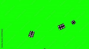 Casino gambling dices jumping in the air with various sizes, speed and rotations. Includes Alpha Channel. Show with real camera in 120fps slow motion. Stock Video