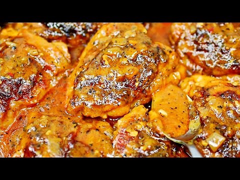 One Pan Baked Chicken Thighs Smothered in Creamy Garlic Butter Sauce