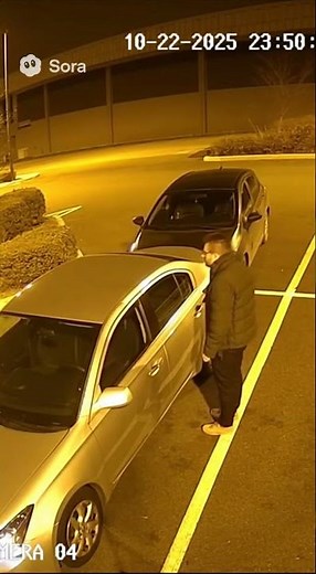 CCTV Catches Car Moving by Itself in Parking Lot | Funny & Creepy Real Footage 😱🚘 #shortsvideo