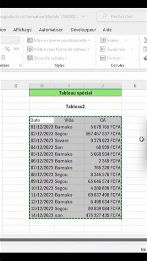 Comment faire un tableau spécial en 30 secondes