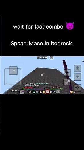Spear+Mace Combination in Bedrock #minecraft #minecraftpvp #shortvideo