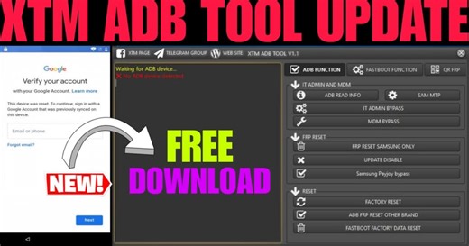 🔥 XTM ADB TOOL V1.1 Latest Version Free Download 2025 🔥 If you’re a mobile repair technician or an advanced Android user, the XTM ADB Tool V1.1 Latest Version Free Download 2025 is an essential utility you should not miss. Developed by GSM X Team, this free Windows-based tool provides powerful functions for bypassing FRP, MDM locks, IT admin restrictions, and more. The tool works in ADB, Fastboot, and Sideload modes, making it one of the most versatile utilities in 2025 for Android troubleshoo