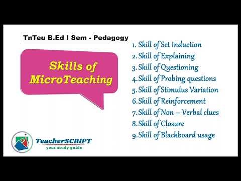 9 Important Skills of microteaching//Teaching Skills// Pedagogy unit 2// 1st & 3rd sem Tnteu B.Ed//