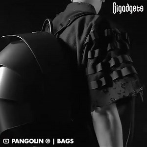 This helmet backpack draws ideas from pangolin scales. | GIGadgets