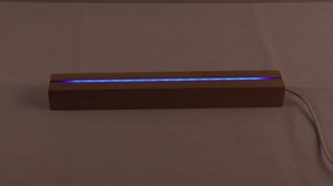 2 Pcs 11.81 Inch Wooden LED Light Display Pedestal, Wooden Rectangle LED Lights Display Base for Acrylic and Plexiglass,Night LED Light Lamp Base with USB Switch (7 Color)