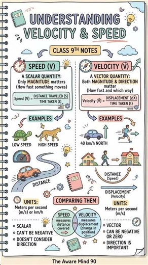 #Speed #Velocity #Physics #Science #Education #Learning #Students #Concepts #Motion