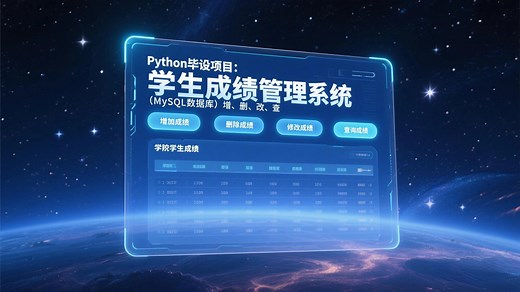 Python毕设项目：学生成绩管理系统（MySQL数据库）增、删、改、查_课设毕设_Python案例_Python项目