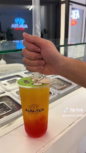 Mango Fruit Tea with Strawberry Boba Recipe