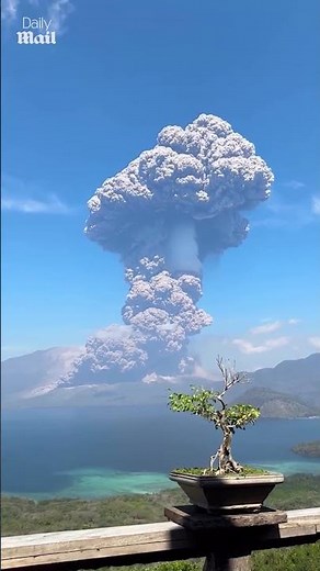 Mount Lewotobi volcano erupts sending ash towering over nearby homes