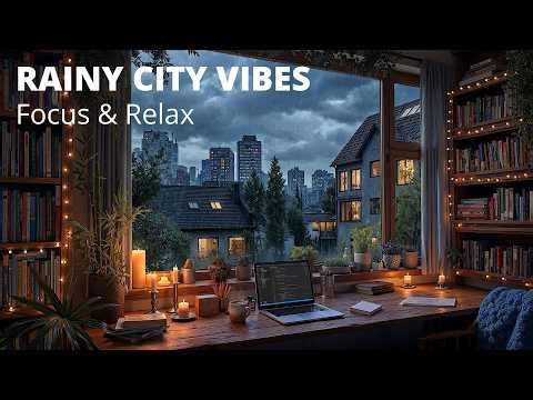 Cozy Rainy City Study Room 🌧️ Focus & Relax