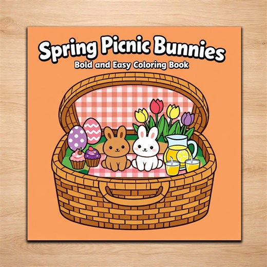Easter Bunny Coloring Pages – Picnic Printable Set - Etsy