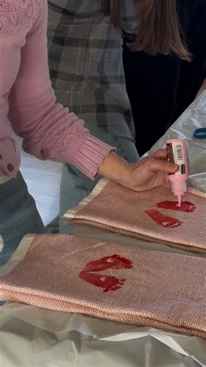 Samantha Ruiz on Instagram: "Forever obsessed with these little love bug kitchen towels 💖 can’t wait for our next crafternoon with @hivefamilycollective 🍓"