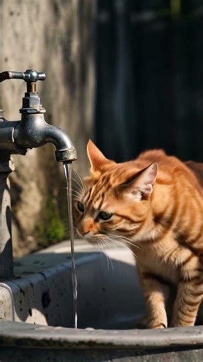The Drip That Hypnotized a Cat 😺💧 #cat #orangecat #funnycat #catlife #catvideo #cutecat #catshorts