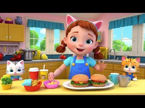 Kitty Who Is a Fast Food Manager | Funny and Cute Kids Nursery Rhyme Animation