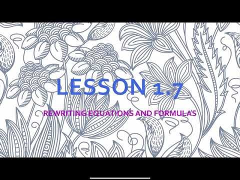 Lesson 1.7 Algebra I