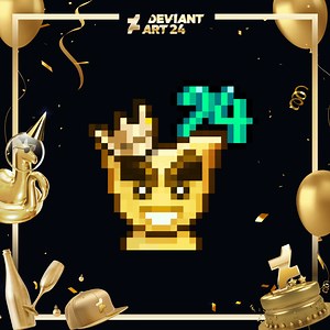 Go for the gold and celebrate DeviantArt’s 24th birthday with glitter and glam! Give Gold Bar badges to earn a Golden Fella profile badge and take part in community events: bit.ly/3yGSjsO | DeviantArt
