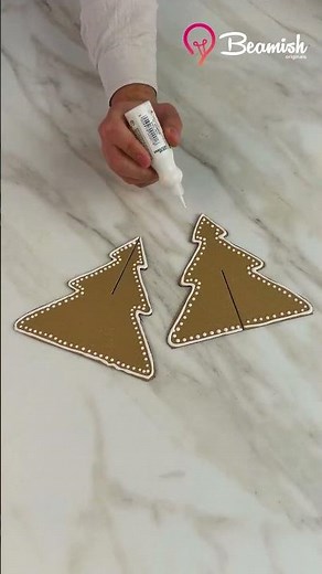 3D gingerbread Christmas tree from cardboard 🎄 #creative #treedecorating #christmascrafts