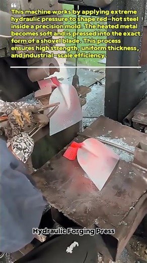 Red Hot Steel Forging Into Shovel Blade Under Hydraulic PressHD #HotForging #SteelWork #FactoryUSA