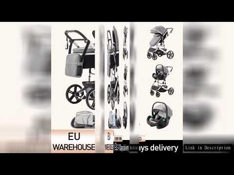 Baby Stroller 3 in 1 Luxurious Portable Travel Baby Carriage Fold Pram High Landscape Aluminum Frame