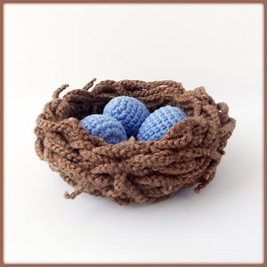 Nest Crochet Pattern, Crochet Bird Nest With Little Blue Eggs Pdf Pattern - Etsy