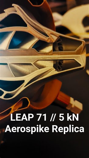 LEAP 71 5 kN Aerospike Replica Cross Section Complete | Inside the Engine #Shorts