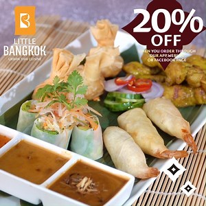 If you like spicy, zesty foods, try our scrumptious platter which includes prawn spring rolls, chicken satay, fried prawn money bags, nam nuang served with delicious dips. To get 20% OFF - Click on Shop Now below or order through our mobile app now. Download our app, if you haven't done already. Android: http://bit.ly/littlebangkokapp iOs: https://bit.ly/littlebangkokiOs | Little Bangkok