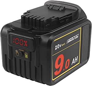20V MAX 9.0Ah Lithium Ion Premium Battery for DEWALT DCB204 DCB205 DCB206 DCB205-2 DCB200 DCB180 20V DCD/DCF/DCG/DCS XR Cordless Tools,The Battery is not Created or Sold by Dewalt