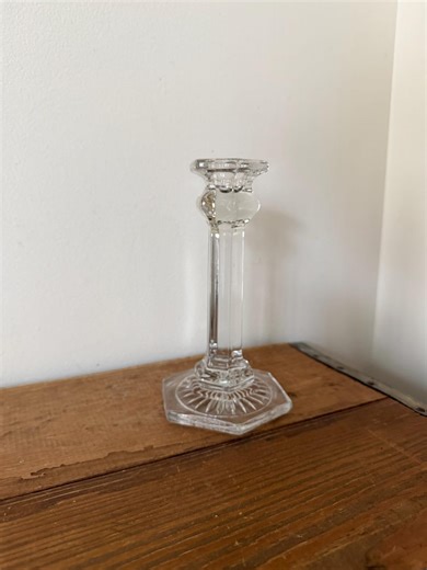 Vintage Crystal Candlestick Holder, Tall - Etsy