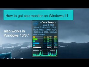 How to get cpu monitor widget Windows 11/10/8.1