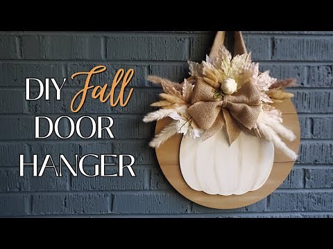 Boho Style Rustic Fall Door Hanger! DIY White Pumpkin Fall Decor | Full step by step!